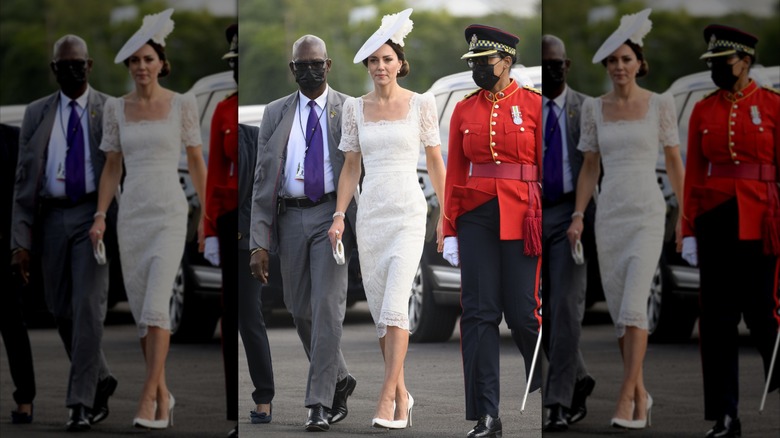 kate middleton during the Royal Tour of the Caribbean stop in jamaica 2022