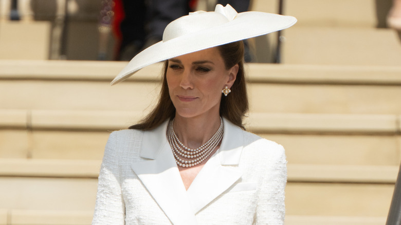 kate middleton attends the Order of the Garter service at St. George's Chapel, Windsor Castle on June 16, 2025