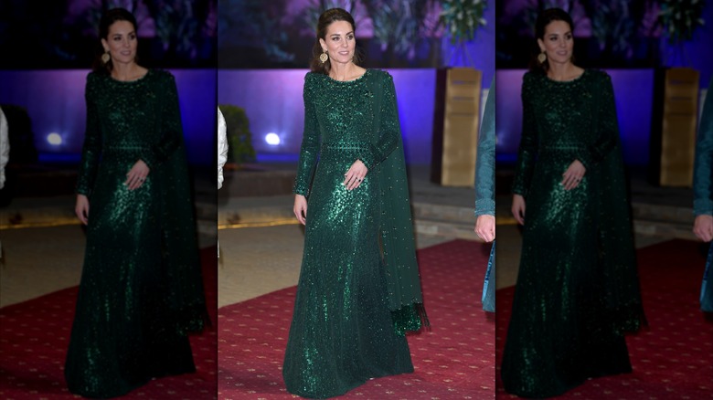 Kate Middleton in a green dress in Pakistan