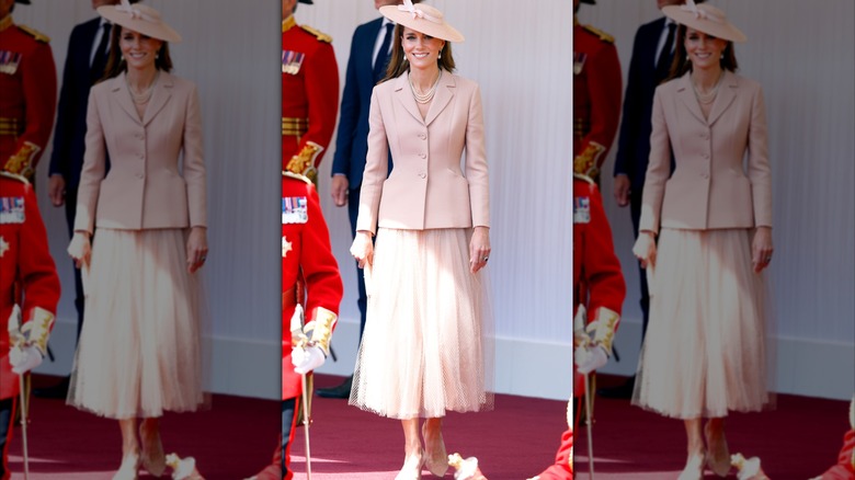 Kate Middleton in a Dior suit to welcome the French president