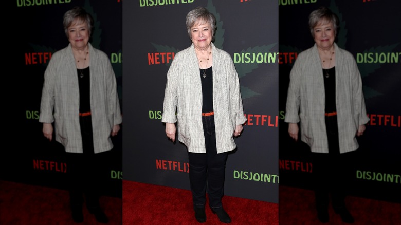 kathy bates in 2017 at the premiere of disjointed