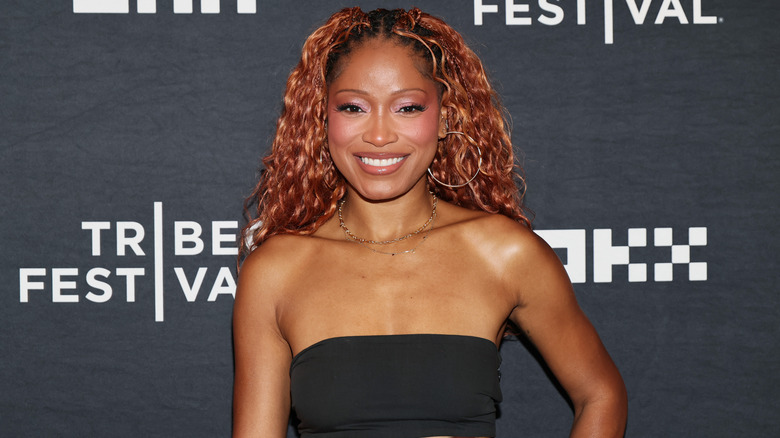 Keke Palmer smiles on the red carpet in 2026