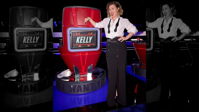 Kelly Clarkson seen on set of "The Voice" in March 2026