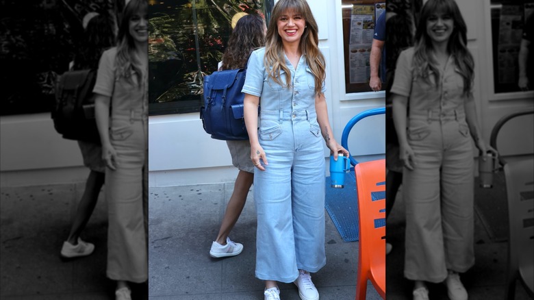 Kelly Clarkson outside of Tom's Restaurant in New York City in September 2024