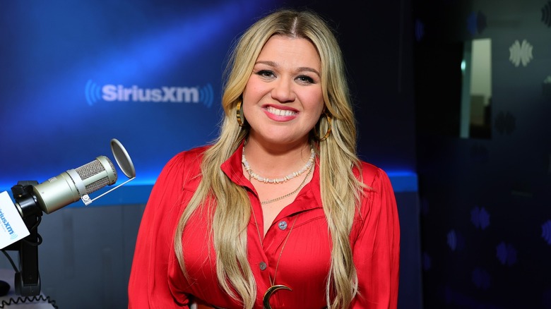 Kelly Clarkson at a radio station