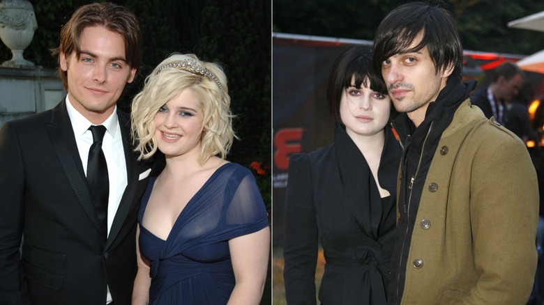 Split image of Kelly Osbourne posing with Kevin Zegers and Matty Derham back in the 2000s