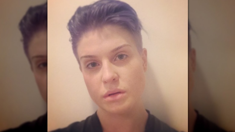 Kelly Osbourne looking into the camera for a makeup-free selfie