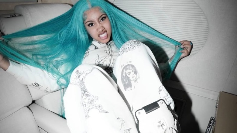 North West debuting her new hairstyle on Instagram