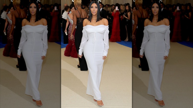 Kim Kardashian in white at the Met Gala
