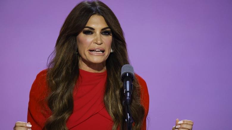 Kimberly Guilfoyle speaking into a microphone