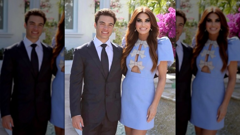 Kimberly Guilfoyle in a tacky periwinkle dress