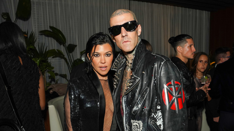 Kourtney Kardashian and Travis Barker on the red carpet