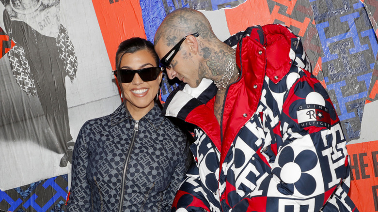Kourtney Kardashian and Travis Barker on the red carpet