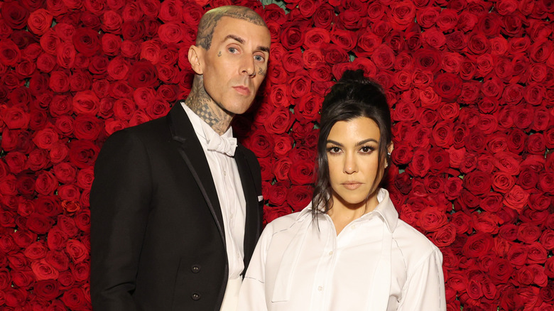 Kourtney Kardashian and Travis Barker on the red carpet