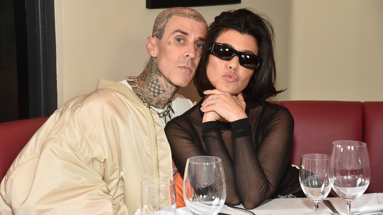 Kourtney Kardashian and Travis Barker on the red carpet