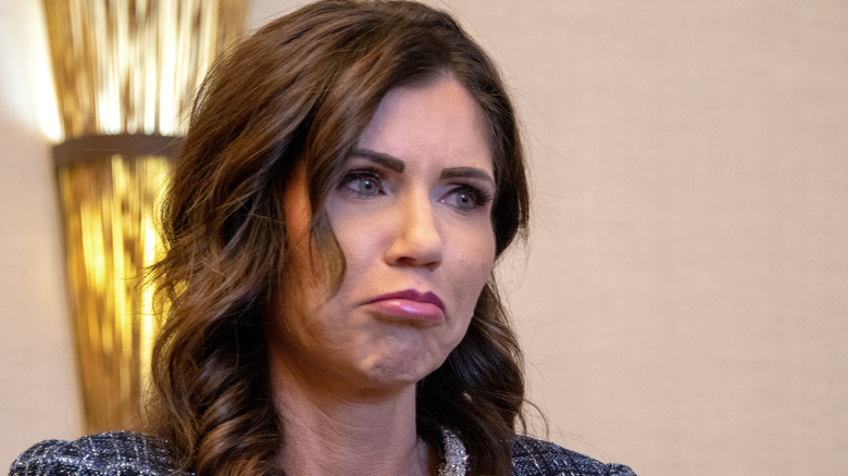 kristi noem making a sad face