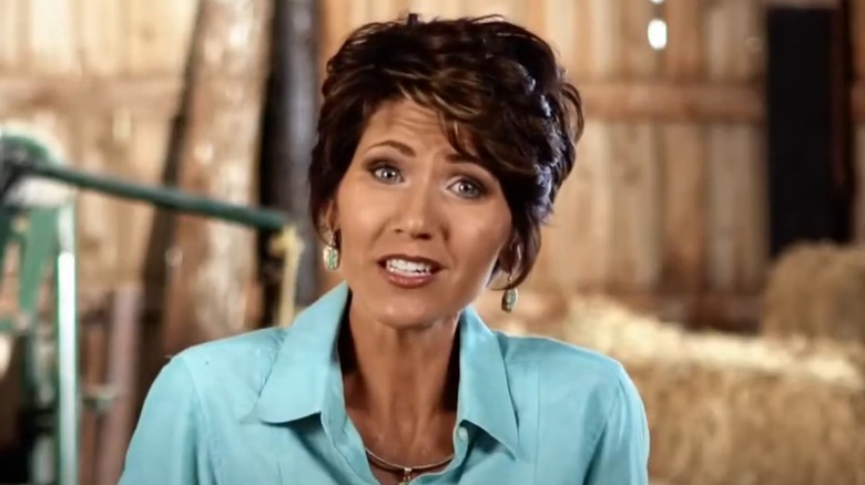 Kristi Noem with a choppy pixie haircut