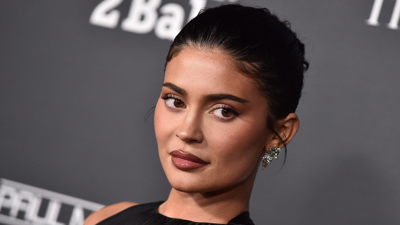 Close-up of Kylie Jenner's face on the red carpet
