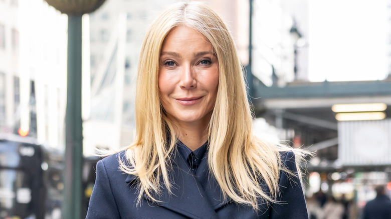 Gwyneth Paltrow smiling on the street