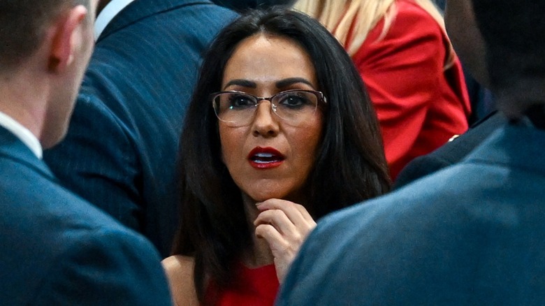 Lauren Boebert wearing dark foundation