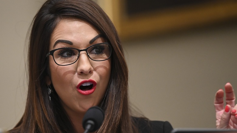 Lauren Boebert with dark eyebrows