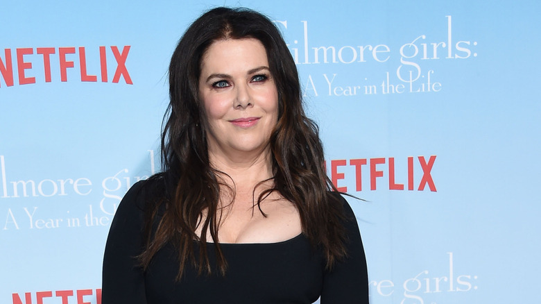 Lauren Graham wearing a black dress
