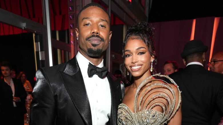 Couple in car with flowers