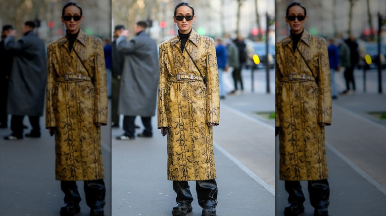 Yellow snakeskin duster 