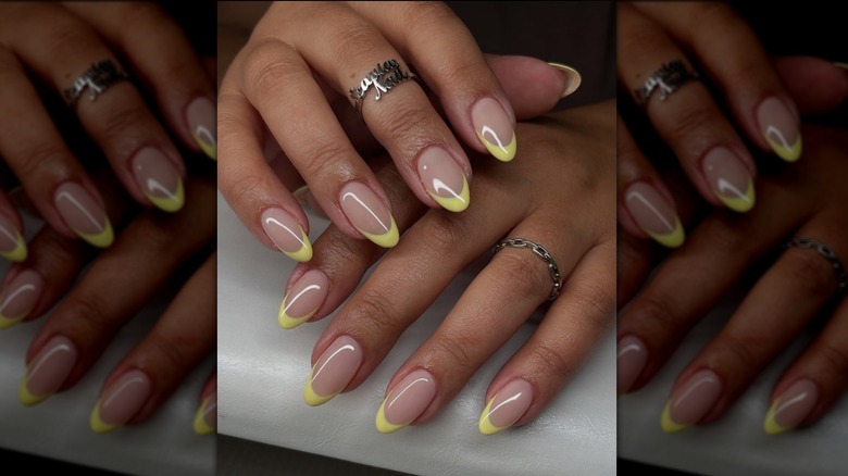 lemon yellow french tips