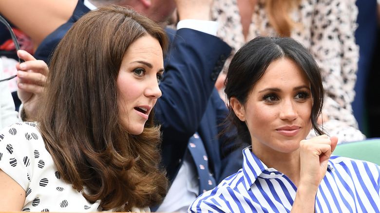 Kate Middleton and Meghan Markle at a tennis game