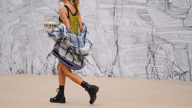 Woman in dress and boots