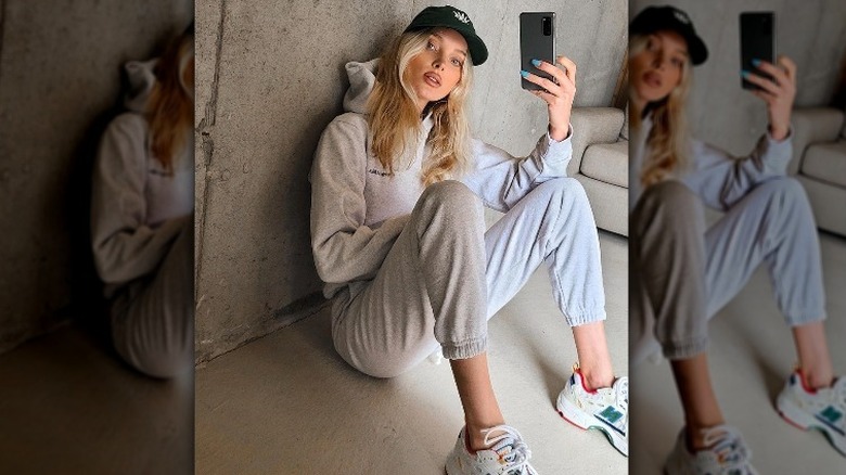Woman in sweat suit