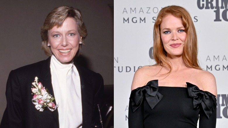 Side-by-side photos of Karen Grassle & Crosby Fitzgerald