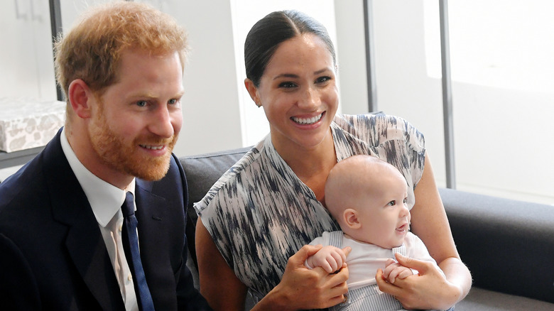 Prince Harry, Meghan Markle and their son, Archie, in South Africa