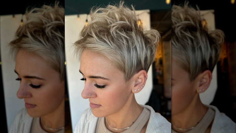 blonde pixie cut