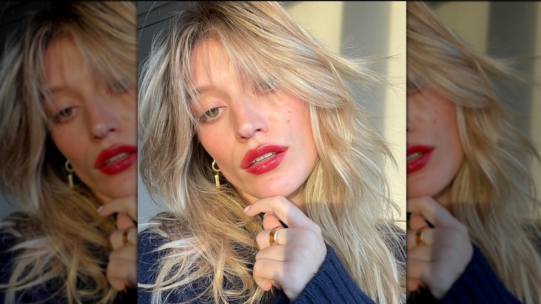 blonde shag cut