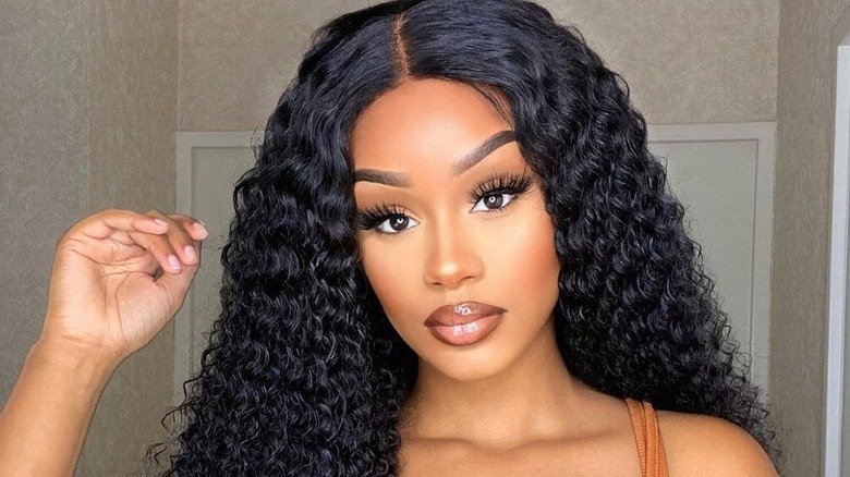 Woman wearing Luvme wig