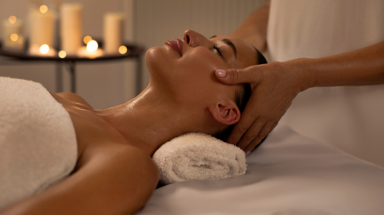 Woman receiving a massage treatment
