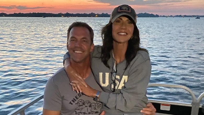 Bryon Noem and Kristi Noem on a boat