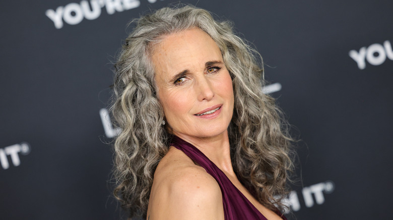 Andie MacDowell smiles on the red carpet in 2025