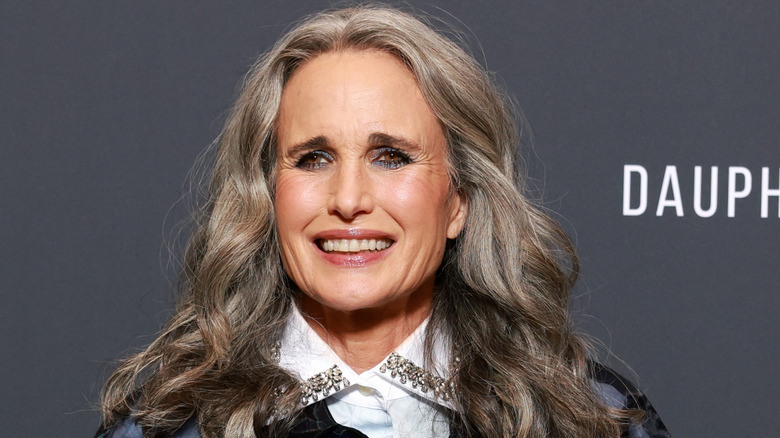Andie MacDowell smiles on the red carpet in 2026