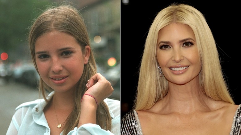 Side-by-side photos of Ivanka Trump then vs. now