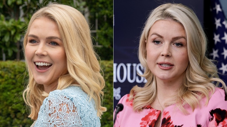 Side-by-side photos of Karoline Leavitt then vs. now