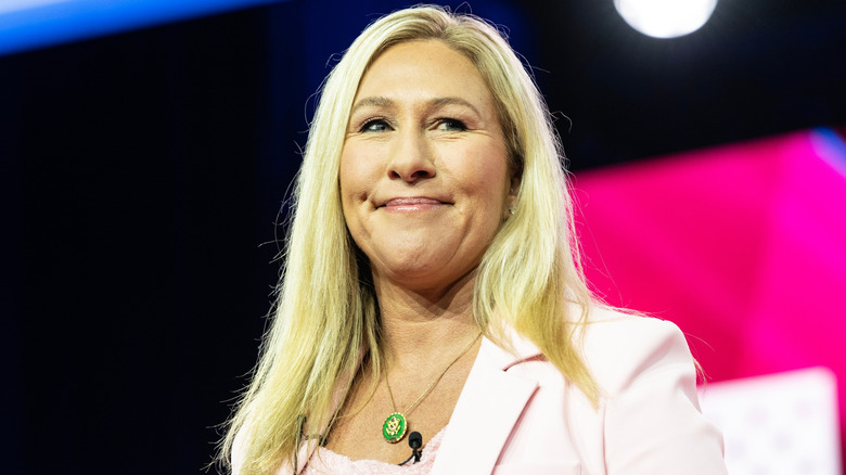 Marjorie Taylor Greene speaks on the 2nd day of CPAC Washington, DC conference at Gaylord National Harbor Resort Convention on March 3, 2023