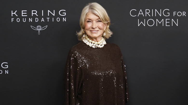 Martha Stewart wearing her signature bob and side-swept bangs at a Septemeber 2026 event