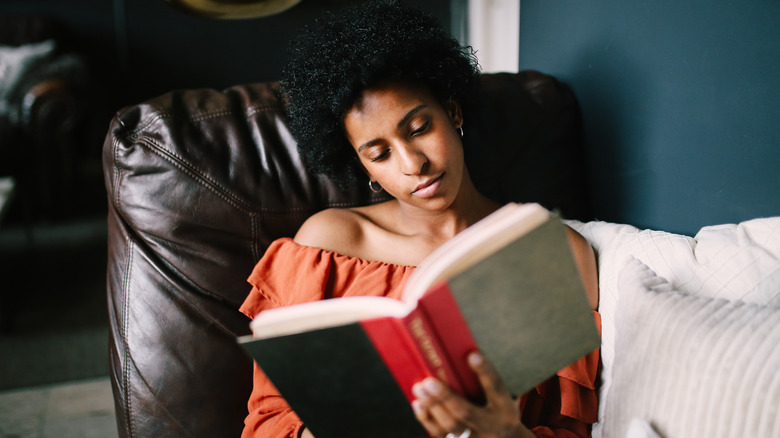 Woman reading a book