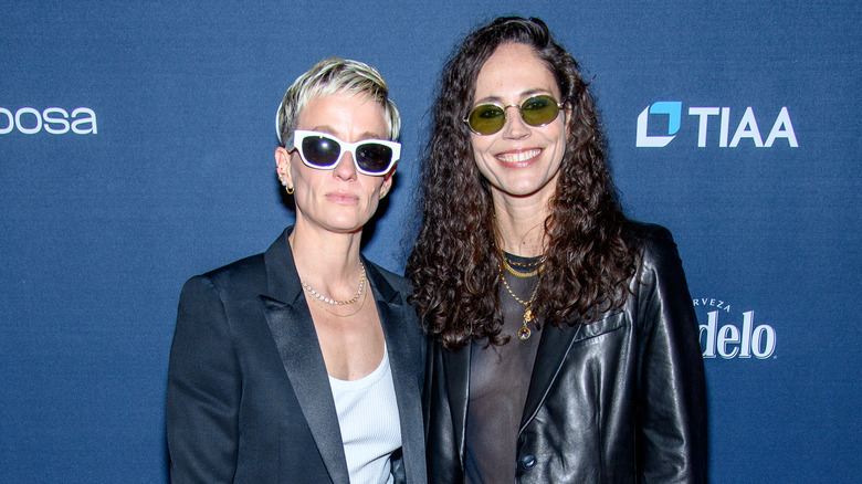 Megan Rapinoe and Sue Bird posing