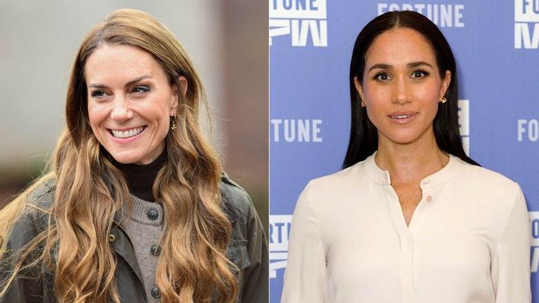 Side-by-side photos of Meghan Markle and Kate Middleton