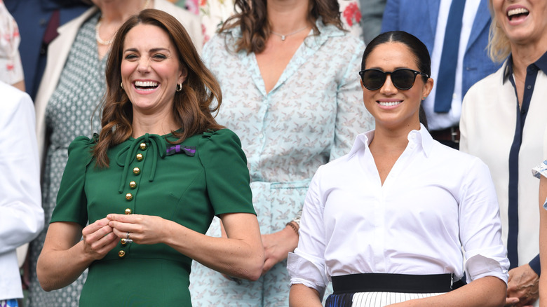 Side-by-side photos of Meghan Markle and Kate Middleton