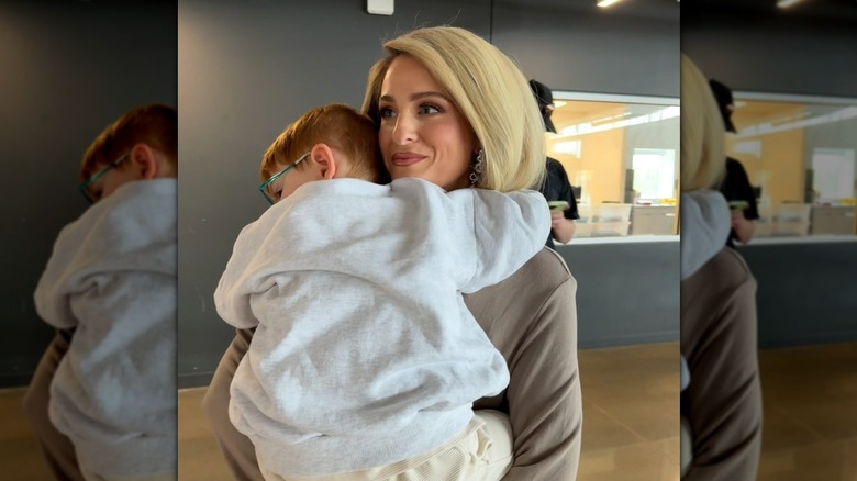 Meghan Trainor holding her son September 2025